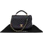 Chanel Quilted Chevron Lambskin Single Flap 2Way Crossbody Handbag - vintageandkickz