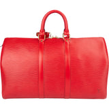 Louis Vuitton Rouge Epi Leather Keepall 45
