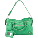 Balenciaga Classic Green Leather City Handbag