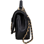 Chanel Quilted Chevron Lambskin Single Flap 2Way Crossbody Handbag - vintageandkickz