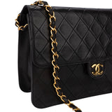 Chanel Quilted Lambskin 24K Gold Single Flap Shoulder Bag