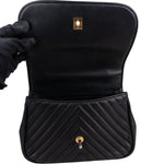 Chanel Quilted Chevron Lambskin Single Flap 2Way Crossbody Handbag - vintageandkickz