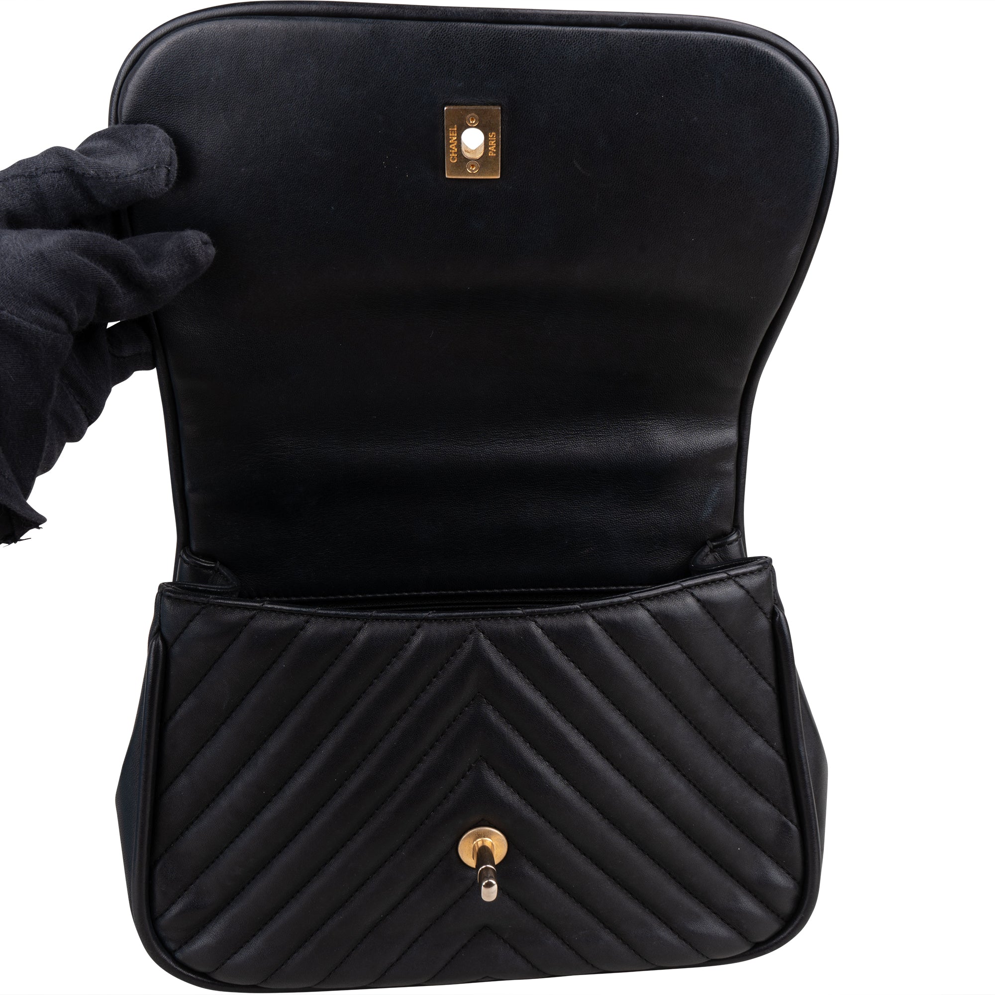 Chanel Quilted Chevron Lambskin Single Flap 2Way Crossbody Handbag - vintageandkickz