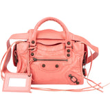 Balenciaga Pink Leather Mini City Handbag