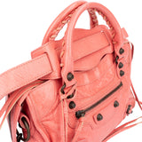 Balenciaga Pink Leather Mini City Handbag
