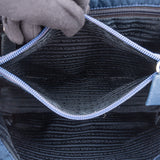 Prada Blue Nylon Triangle Handbag