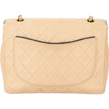 Chanel Quilted Bicolor Lambskin 24K Gold Single Flap Crossbody Bag