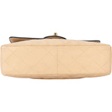 Chanel Quilted Bicolor Lambskin 24K Gold Single Flap Crossbody Bag