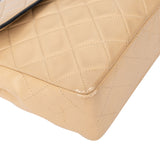 Chanel Quilted Bicolor Lambskin 24K Gold Single Flap Crossbody Bag
