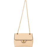 Chanel Quilted Bicolor Lambskin 24K Gold Single Flap Crossbody Bag
