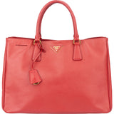 Prada Red Saffiano Leather Galleria Handbag