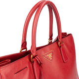 Prada Red Saffiano Leather Galleria Handbag