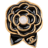 Chanel CC Emaille Camellia Mini Brooch Pin