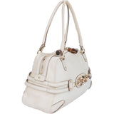 Gucci White Leather Horsebit Shoulder Bag