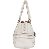 Gucci White Leather Horsebit Shoulder Bag