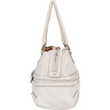 Gucci White Leather Horsebit Shoulder Bag