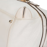 Gucci White Leather Horsebit Shoulder Bag