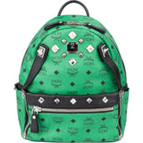 MCM Green Visetos Monogram Spikes 2 in 1 Backpack