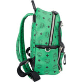 MCM Green Visetos Monogram Spikes 2 in 1 Backpack