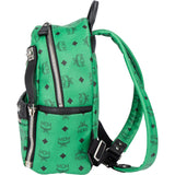 MCM Green Visetos Monogram Spikes 2 in 1 Backpack