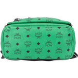 MCM Green Visetos Monogram Spikes 2 in 1 Backpack