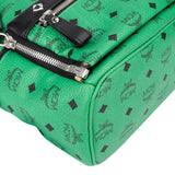 MCM Green Visetos Monogram Spikes 2 in 1 Backpack