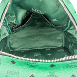 MCM Green Visetos Monogram Spikes 2 in 1 Backpack