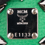 MCM Green Visetos Monogram Spikes 2 in 1 Backpack