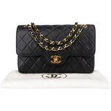 Chanel Quilted Lambskin 24K Gold Small Double Flap Crossbody Bag