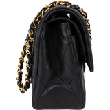 Chanel Quilted Lambskin 24K Gold Small Double Flap Crossbody Bag