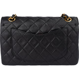 Chanel Quilted Lambskin 24K Gold Small Double Flap Crossbody Bag
