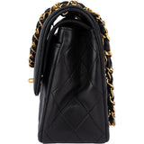 Chanel Quilted Lambskin 24K Gold Small Double Flap Crossbody Bag