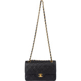 Chanel Quilted Lambskin 24K Gold Small Double Flap Crossbody Bag