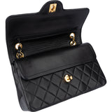 Chanel Quilted Lambskin 24K Gold Small Double Flap Crossbody Bag