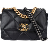 Chanel 19 Quilted Lambskin Single Flap Crossbody Bag Small