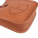 Hermès Brun Clemence Leather Evelyne 16 Crossbody Bag