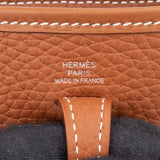 Hermès Brun Clemence Leather Evelyne 16 Crossbody Bag