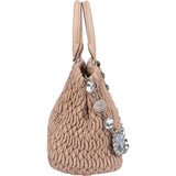 Miu Miu Quilted Leather Crystal Handbag