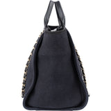 Chanel Blue Tweed Cambon Deauville Handbag