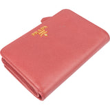 Prada Pink Saffiano Leather Clip Wallet
