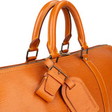 Louis Vuitton Cognac Epi Leather Keepall 45 Handbag