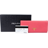Prada Pink Saffiano Leather Wallet