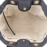 Chanel Blue Tweed Cambon Deauville Handbag