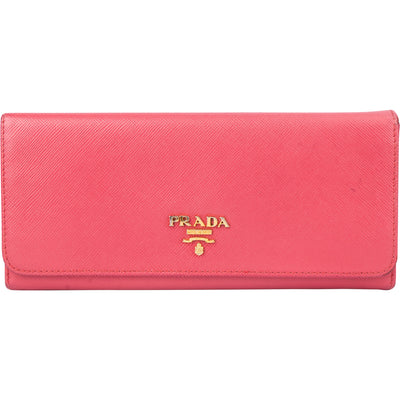 Prada Pink Saffiano Leather Wallet