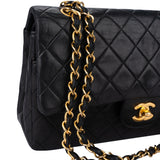 Chanel Quilted Lambskin 24K Gold Medium Double Flap Crossbody Bag