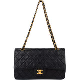 Chanel Quilted Lambskin 24K Gold Medium Double Flap Crossbody Bag