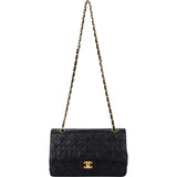 Chanel Quilted Lambskin 24K Gold Medium Double Flap Crossbody Bag