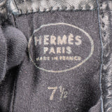 Hermès Noir Leather Kelly x Constance Gloves Handschuhe