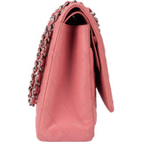 Chanel Quilted Lambskin Palladium Maxi Double Flap Crossbody Bag
