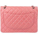 Chanel Quilted Lambskin Palladium Maxi Double Flap Crossbody Bag